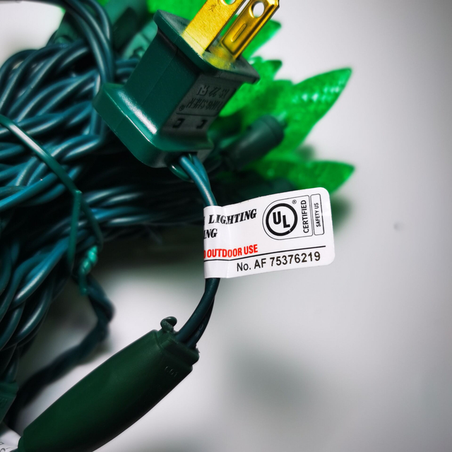 سلسلة مصابيح LED باللون الأخضر الفراولة UL C6 