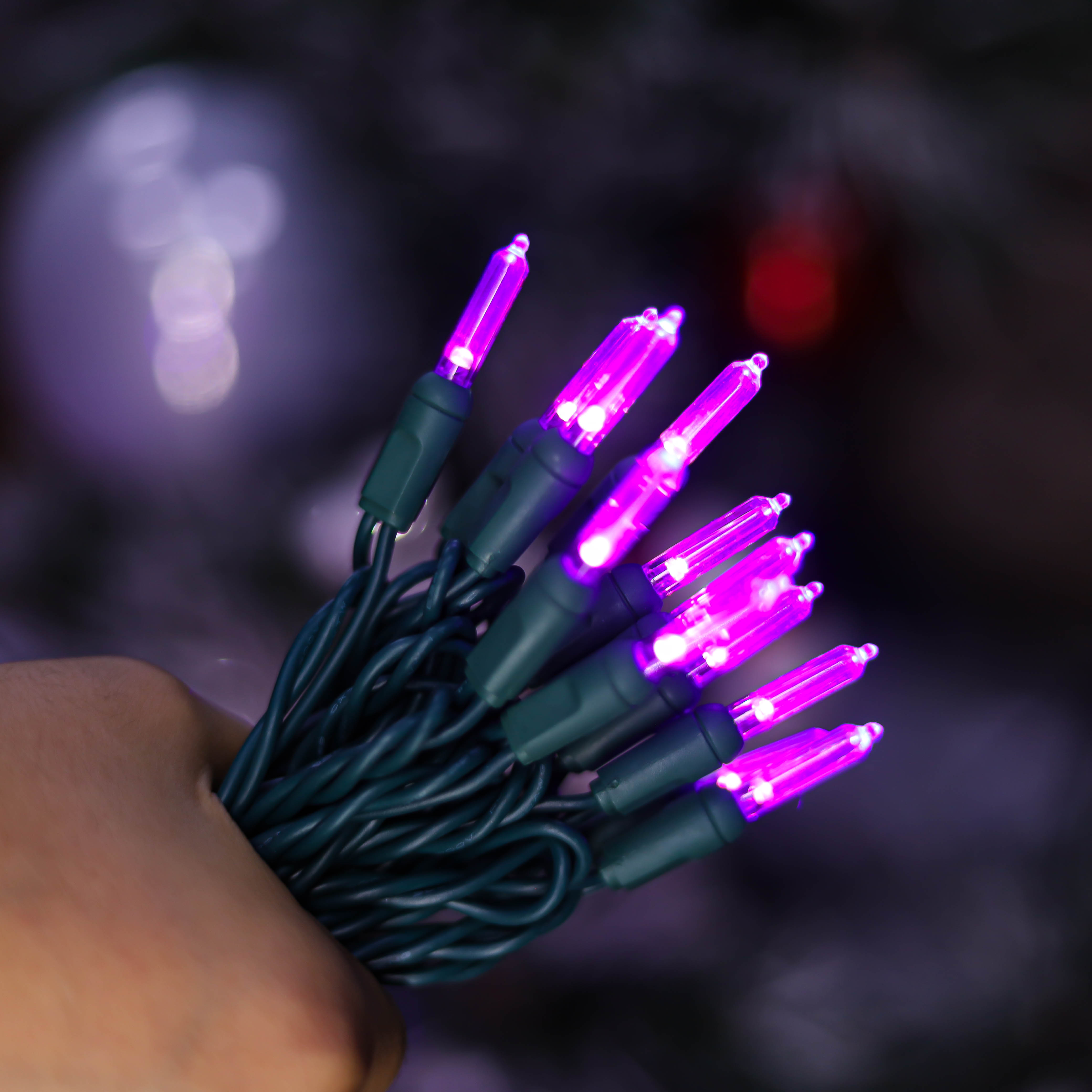 UL T5 سلسلة أضواء LED ضوء عيد الميلاد الأرجواني ضوء الهالوين