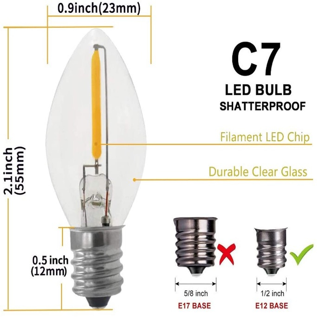 لمبات الشعيرة C7 E12 LED