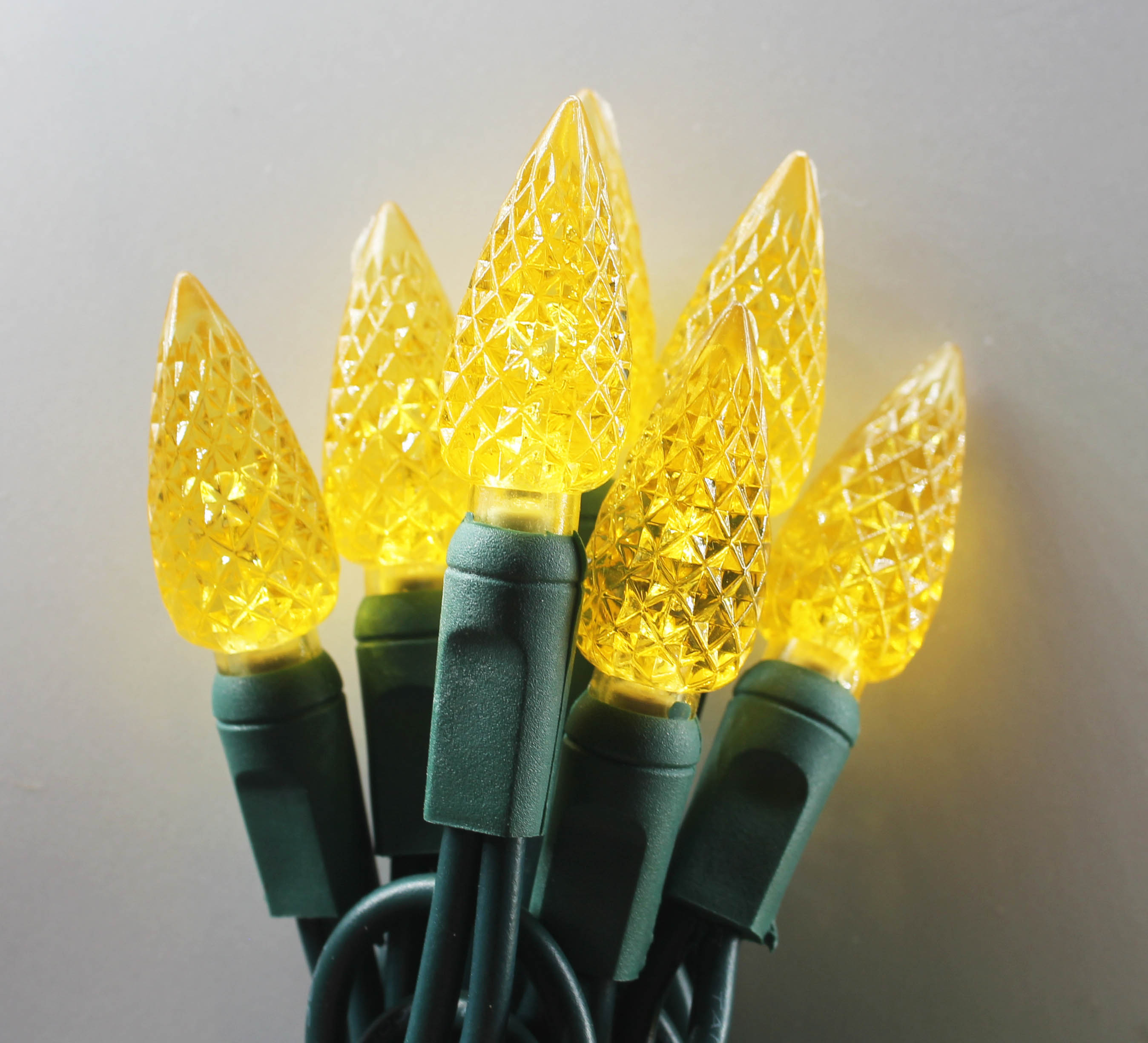 C6 الفراولة سلسلة أضواء LED أضواء عيد الميلاد الصفراء UL