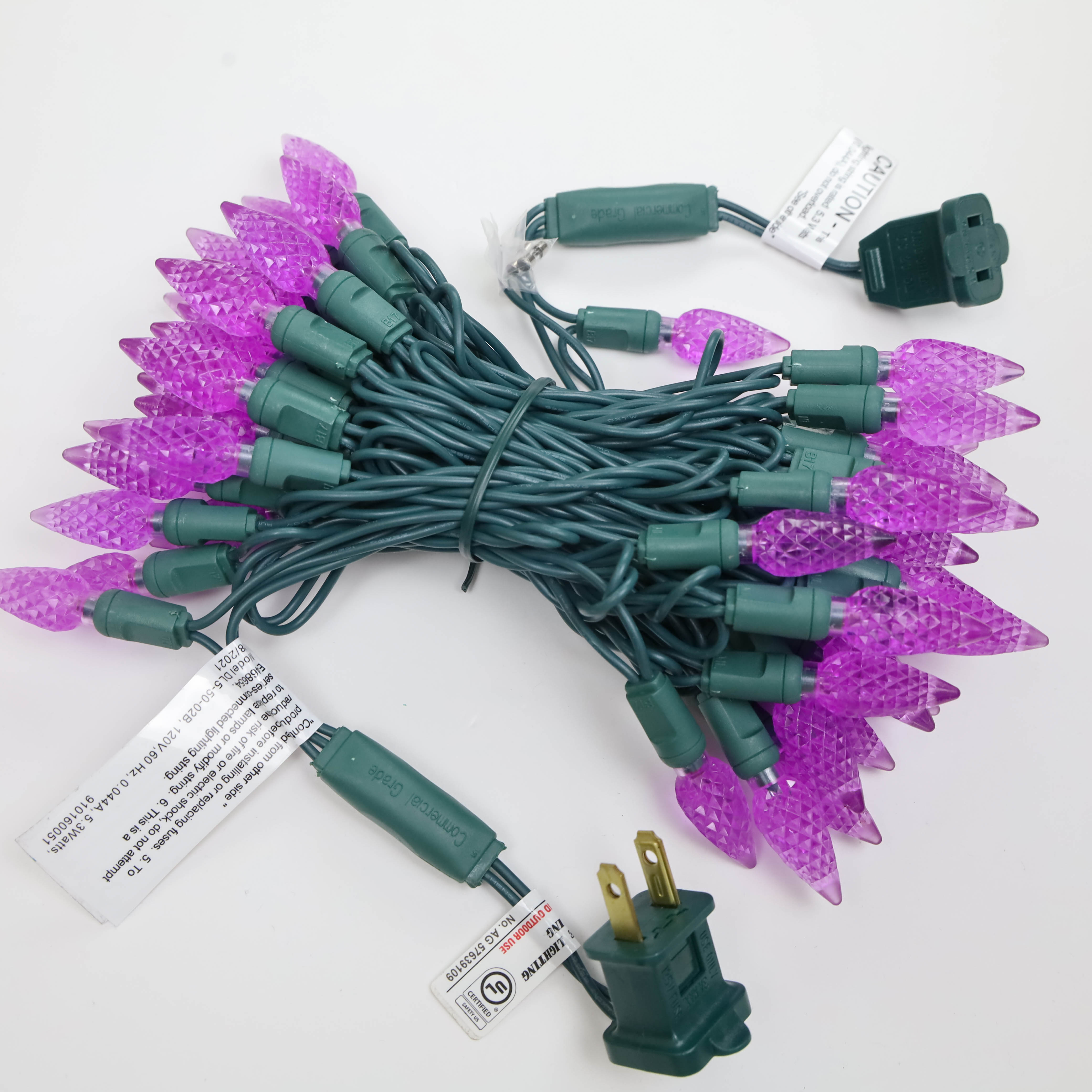 سلسلة أضواء LED بالفراولة C6 مجموعة ضوء أرجواني UL