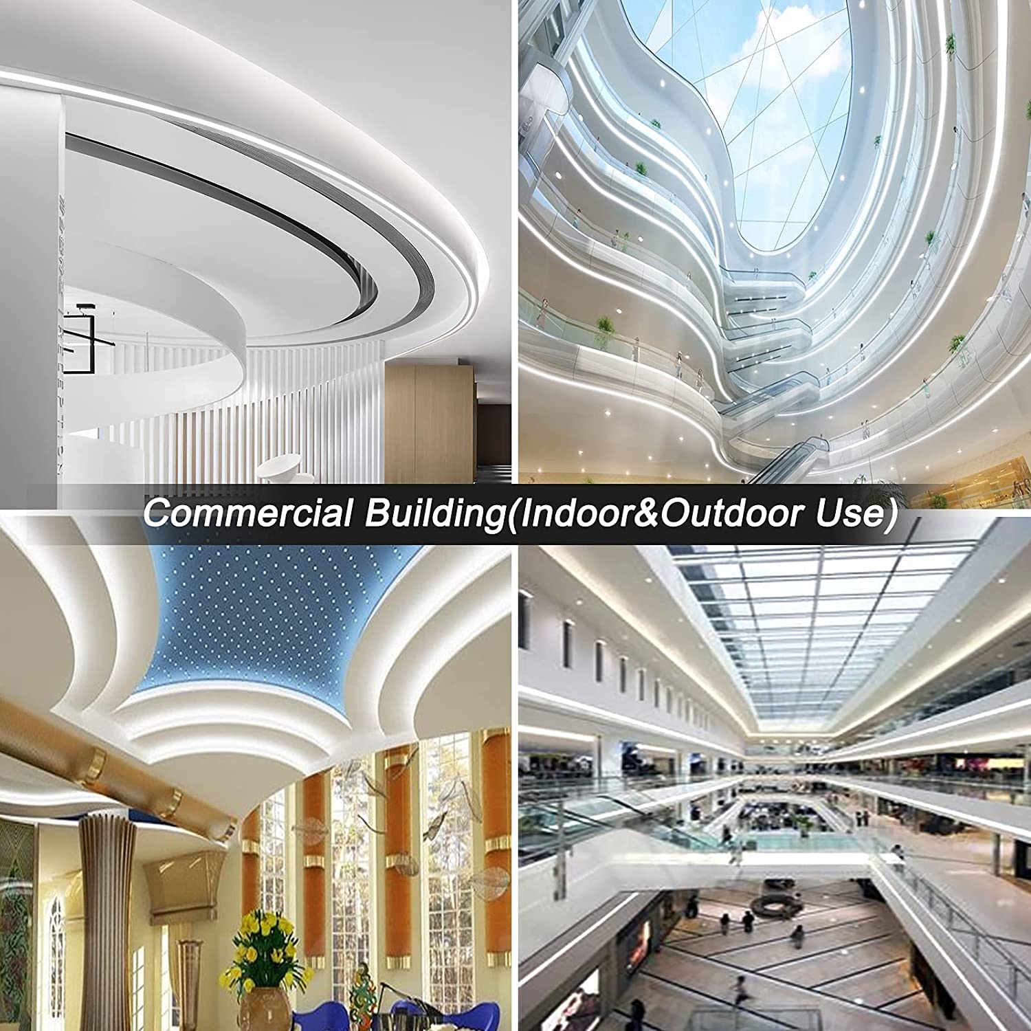 أضواء حبل نيون LED 110 فولت، ضوء النهار الأبيض معتمد من UL