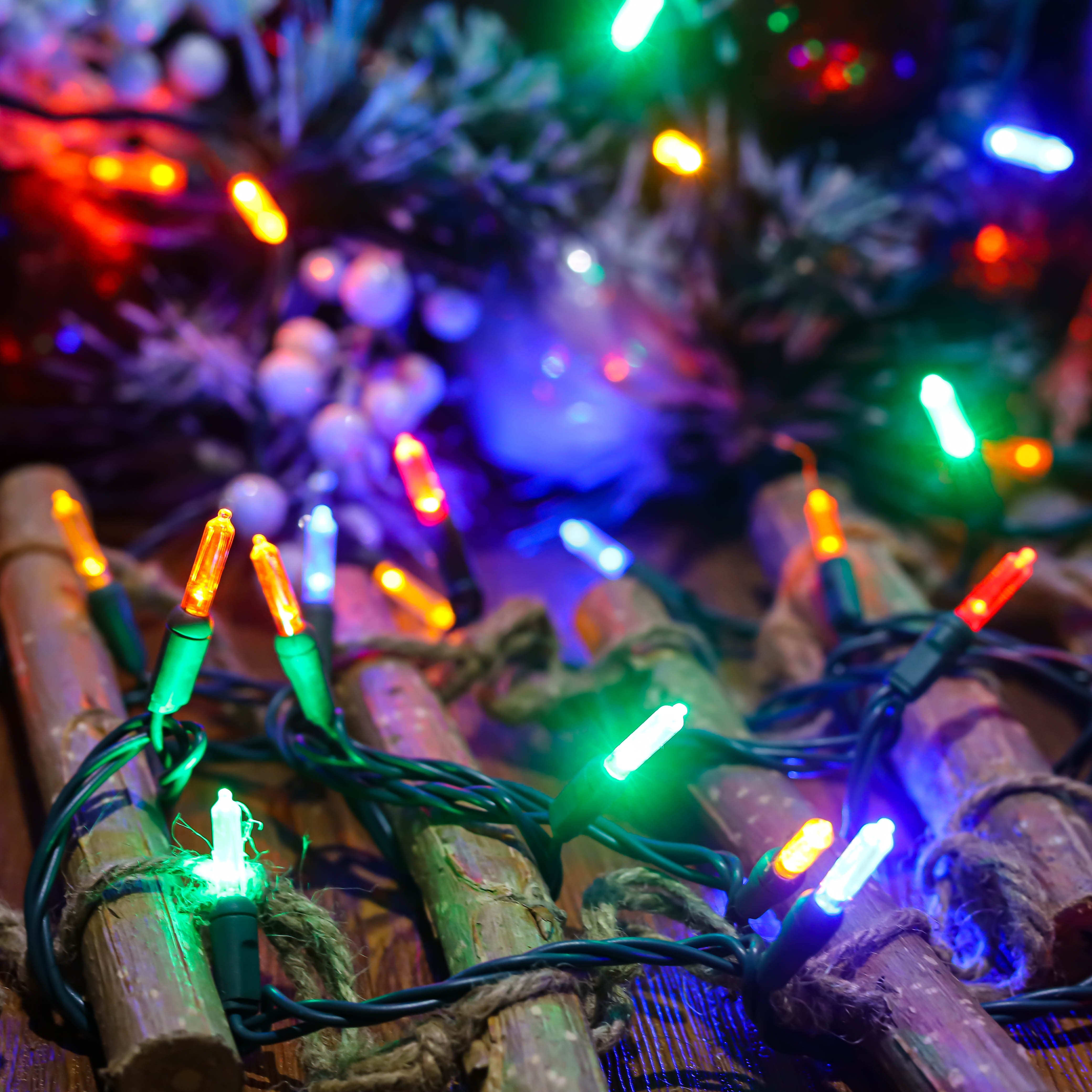 UL T5 LED أضواء عيد الميلاد متعددة سلسلة أضواء السلك الأخضر مجموعة ضوء مقاوم للماء في الهواء الطلق 