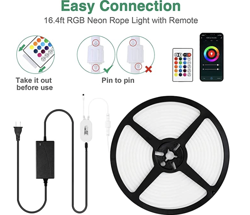 12V RGB نيون حبل ضوء