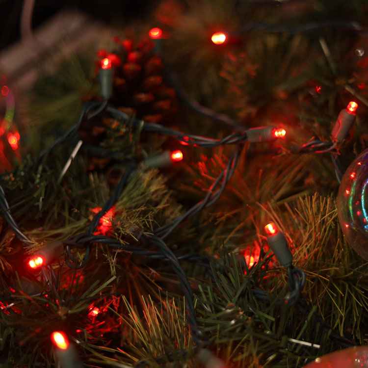 سلسلة أضواء LED صغيرة بزاوية واسعة 5 مم، سلسلة ضوء أحمر معتمدة من UL