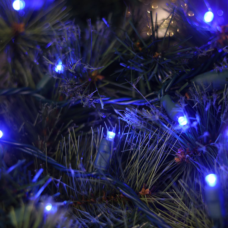 5MM زاوية واسعة البسيطة LED سلسلة أضواء UL الأزرق عيد الميلاد ضوء مجموعة في الهواء الطلق