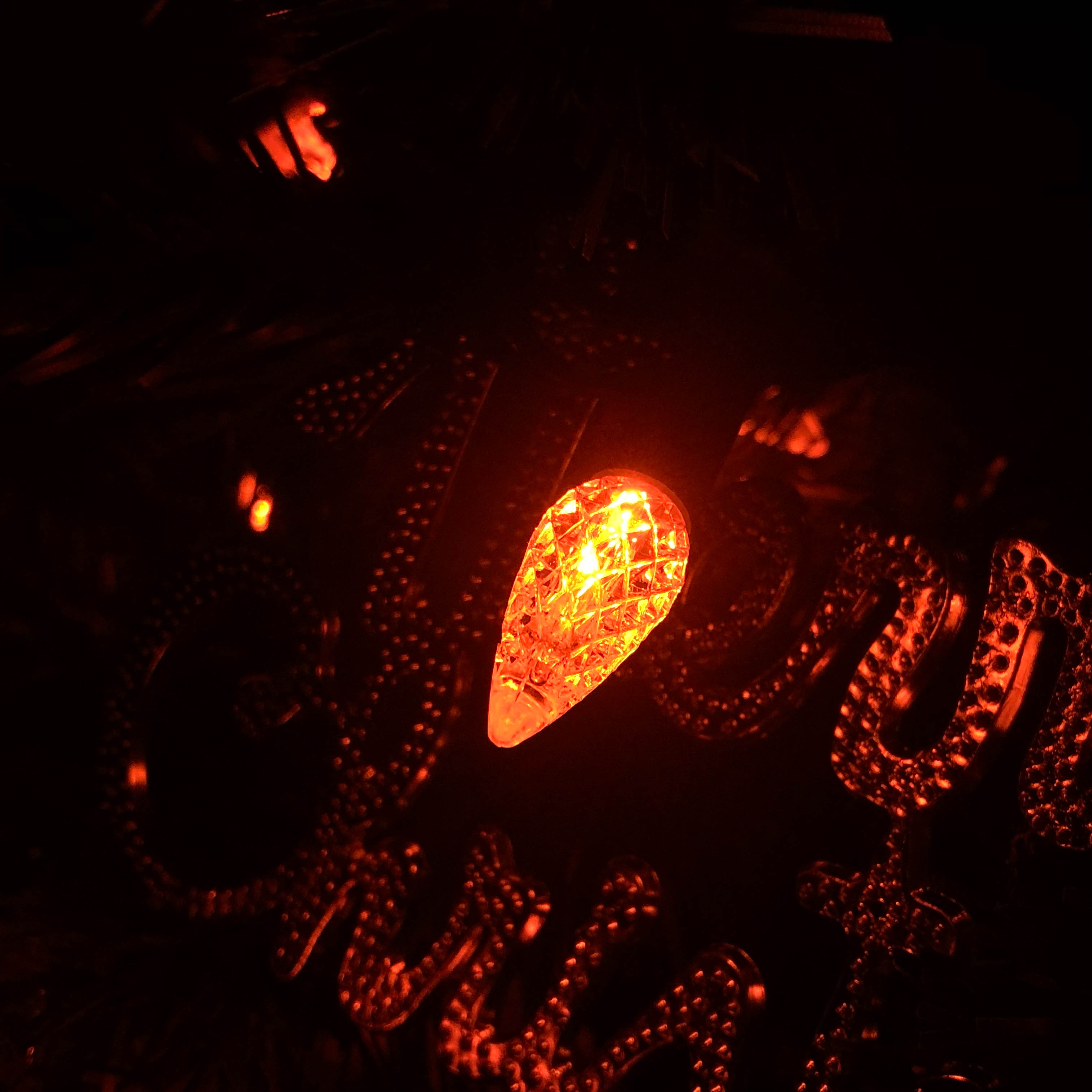 22 AWG سلك UL مقاوم للماء للاستخدام الخارجي، مصابيح LED برتقالية C6 فراولة 