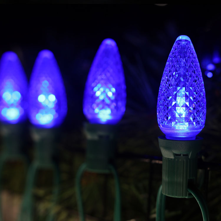 مصابيح بديلة مقاومة للماء باللون الأزرق LED C9 UL Minleon 