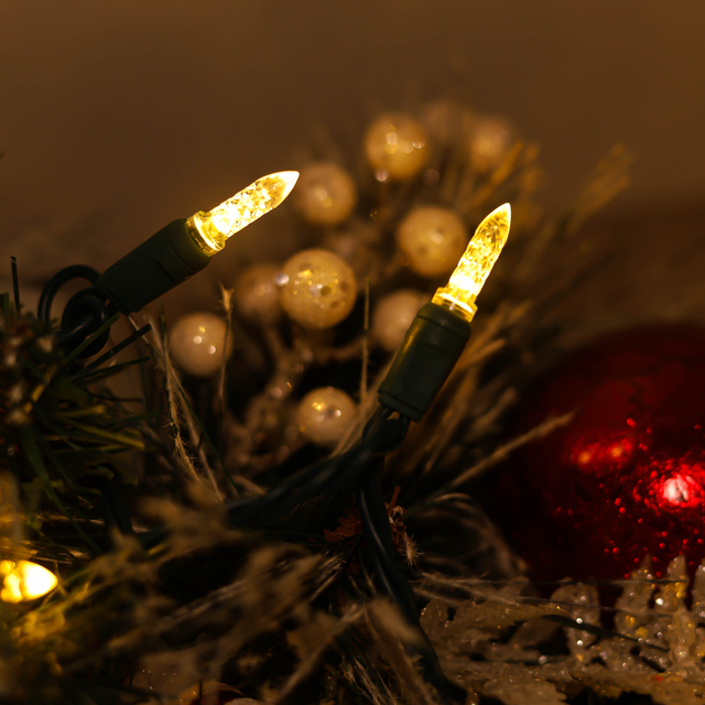 أضواء عيد الميلاد LED M5 LED باللون الأبيض الدافئ من UL