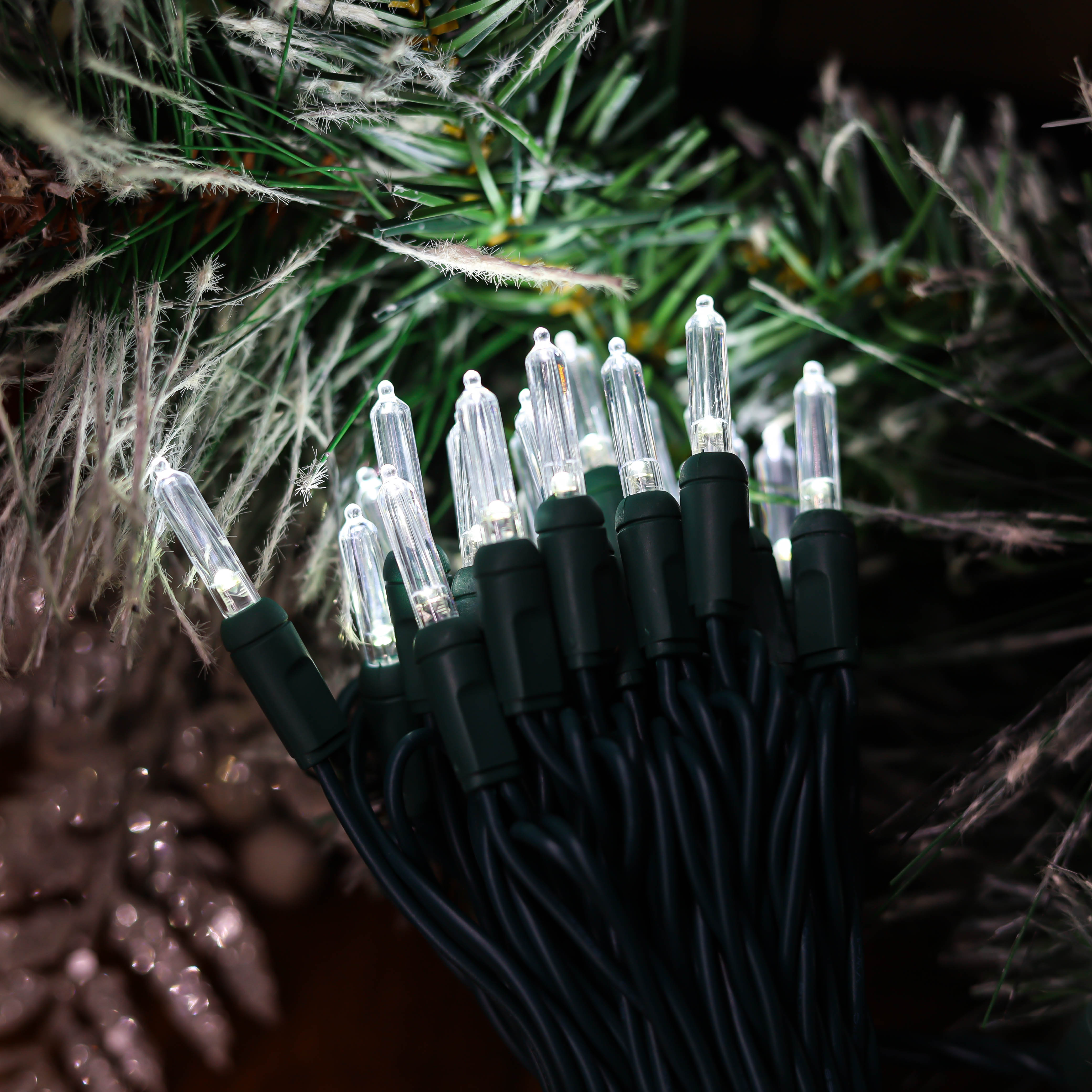 T5 LED UL سلسلة أضواء ضوء عيد الميلاد الأبيض البارد مجموعة الاستخدام في الهواء الطلق