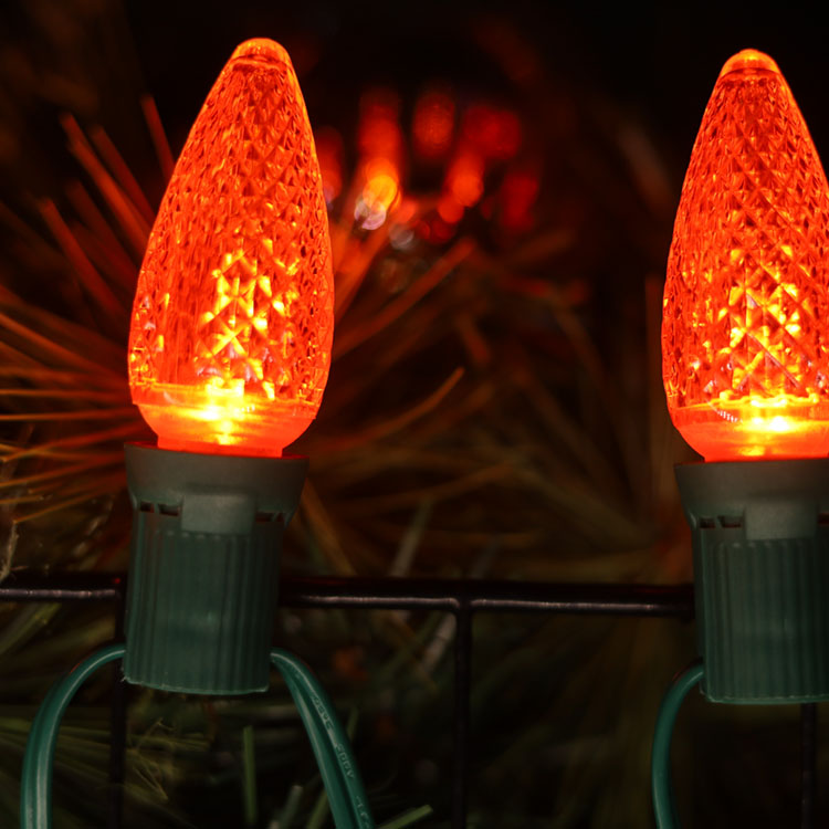 120V UL C9 E17 التجارية البرتقالية عيد الميلاد عكس الضوء استبدال المصابيح