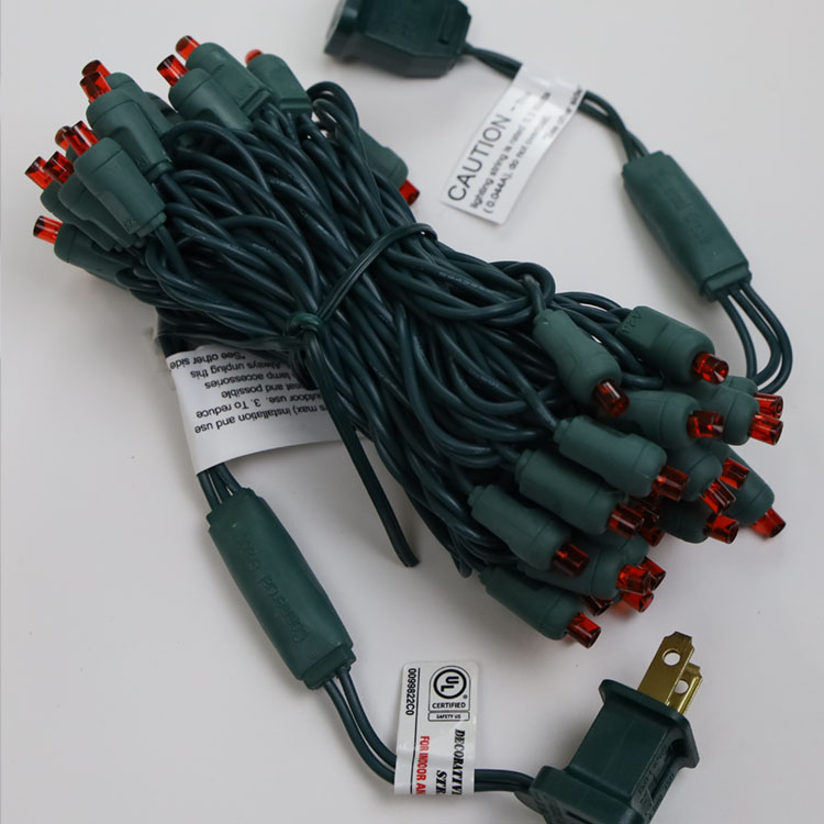 سلسلة أضواء LED صغيرة بزاوية واسعة 5 مم، سلسلة ضوء أحمر معتمدة من UL