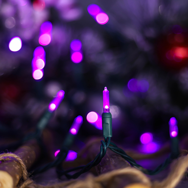 UL T5 سلسلة أضواء LED ضوء عيد الميلاد الأرجواني ضوء الهالوين