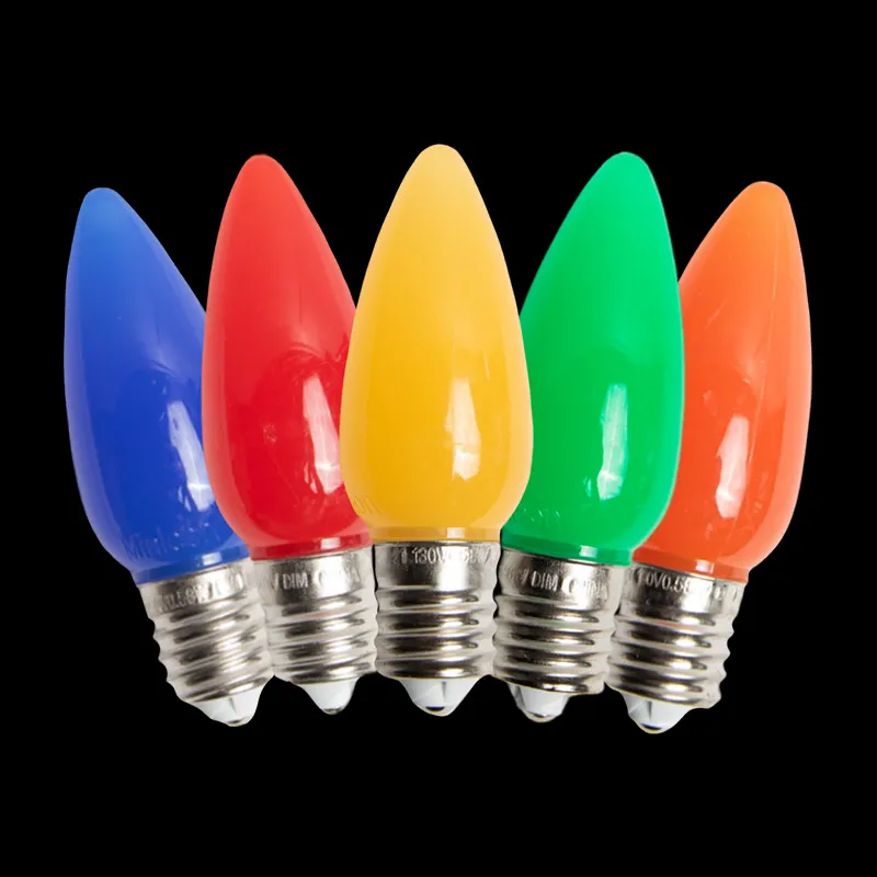 لمبة C9 LED معتمة – متعددة (R/G/Y/B/O)