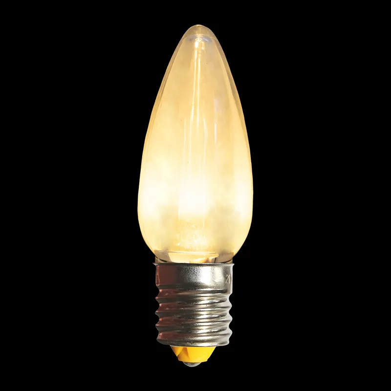 لمبة C9 LED شفافة للشمس باللون الأبيض الدافئ