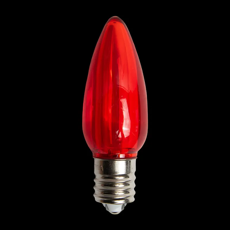 لمبة C9 LED شفافة باللون الأحمر