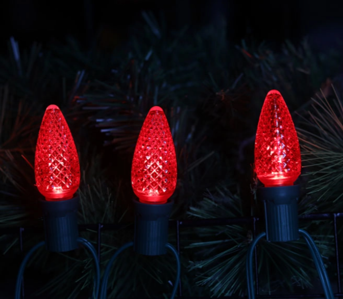 مصابيح عيد الميلاد LED الحمراء التجارية E17 C9