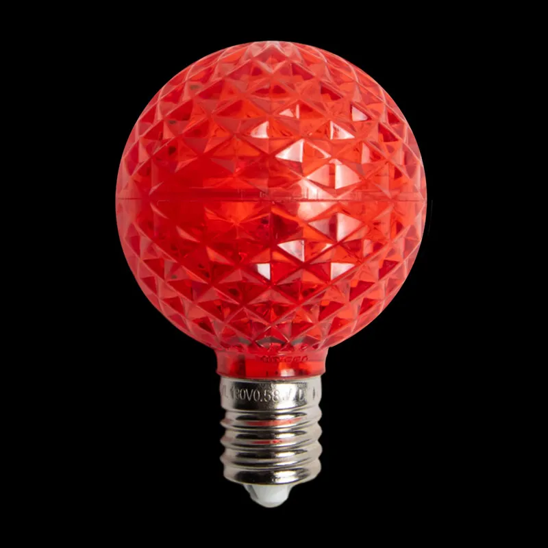 لمبة G50 LED شفافة – أحمر