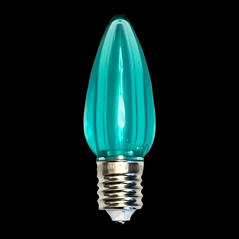 لمبة C9 LED شفافة باللون الأزرق المخضر