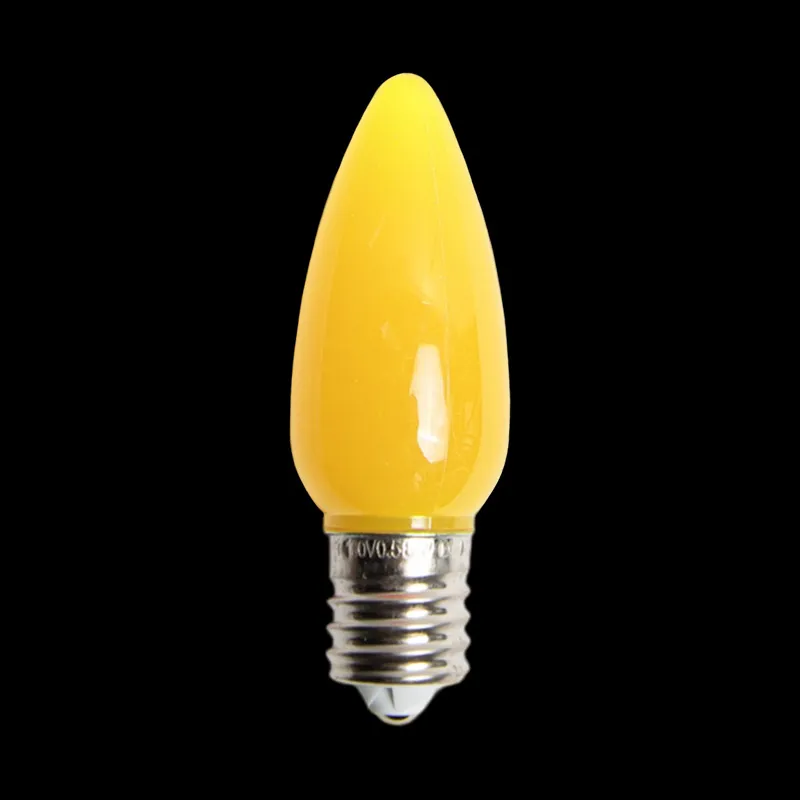 لمبة C9 LED غير شفافة باللون الأصفر