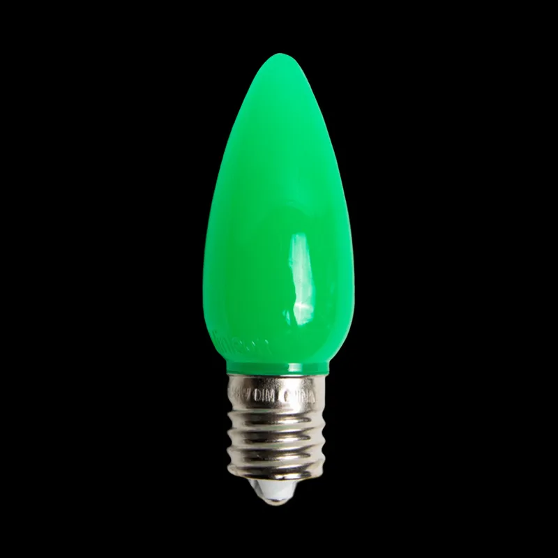 C9 LED لمبة غير شفافة باللون الأخضر